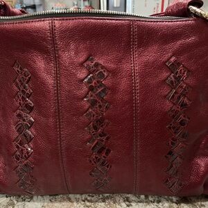 Elegant BRIGHTON Burgundy Leather Handbag. JUST REDUCED!!!